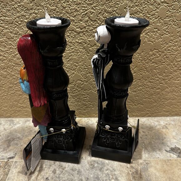 Disney Nightmare Before Christmas Jack & Sally LED Candle Holder Set 11” NWT - Picture 8 of 9